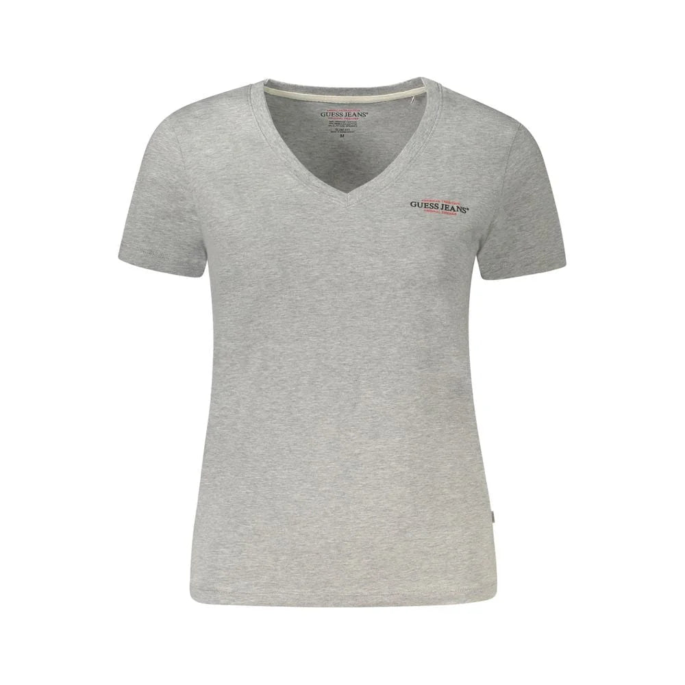 Guess Jeans Gray Cotton Women Top - T-Shirts