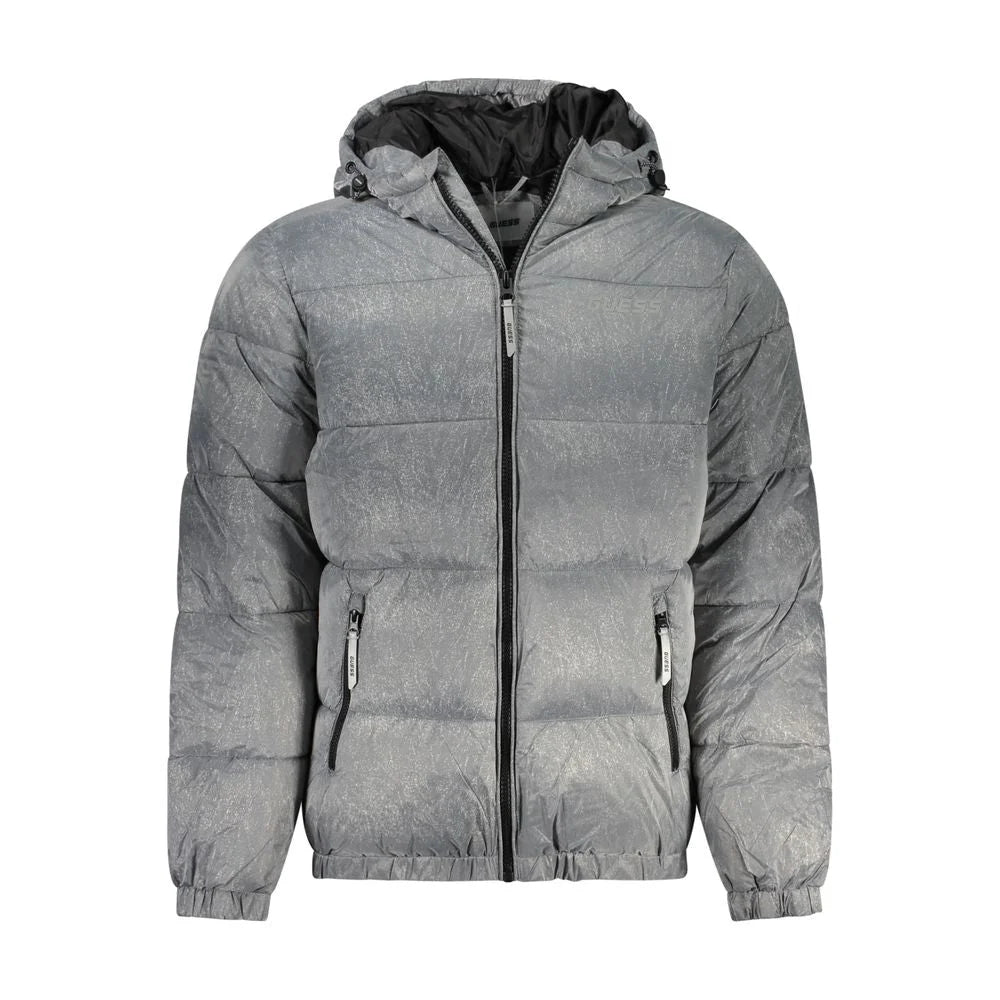 Guess Jeans Gray Polyamide Jacket - M - Puffer Jackets