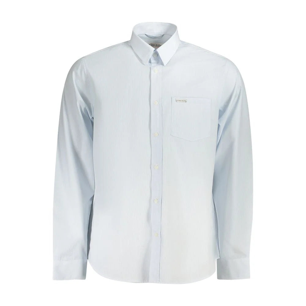 Guess Jeans Light Blue Cotton Men Shirt - L