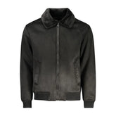 Guess Jeans Nero Poliuretano Men Jacket