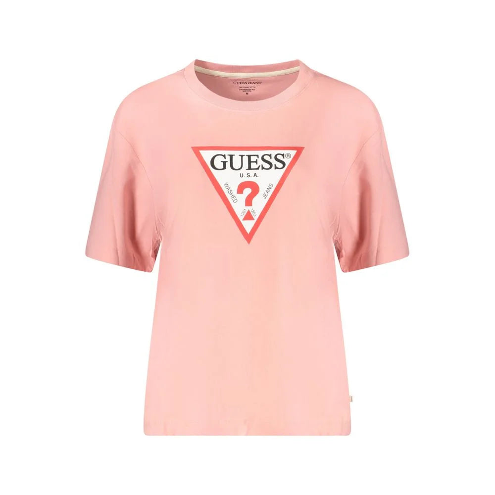 Guess Jeans Pink Cotton Women T-Shirt - T-Shirts