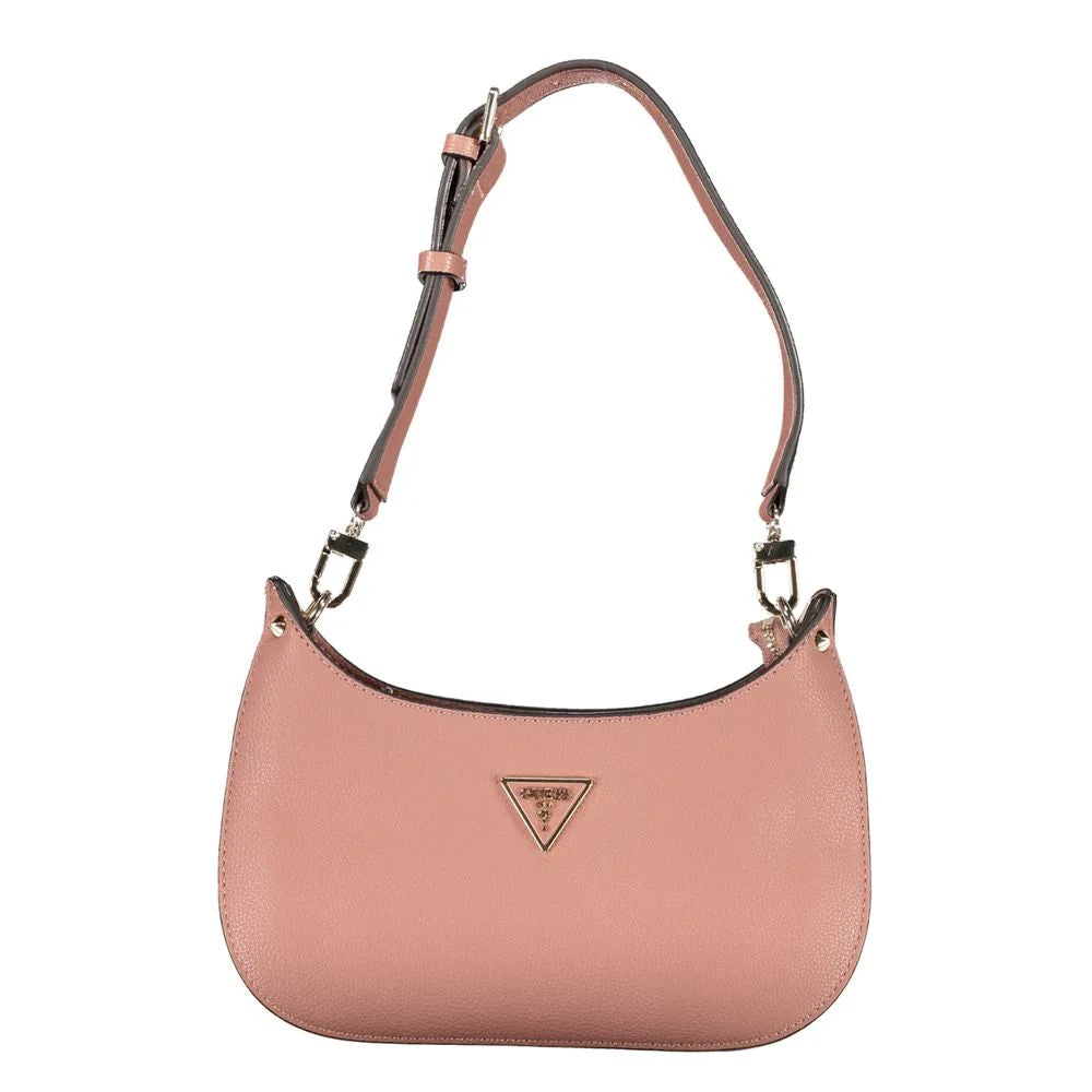 Guess Jeans Pink Polyethylene Handbag - Half-Moon Bags