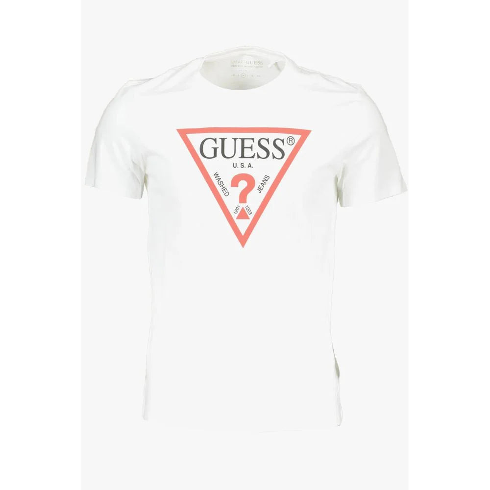 Guess Jeans White Cotton Men T-Shirt - XXL - T-Shirts