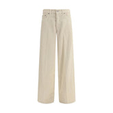 Haikure Beige Cotton Casual Pants - W24