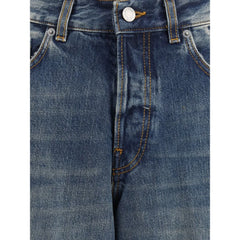 Haikure Blue Cotton Relaxed Fit Jeans