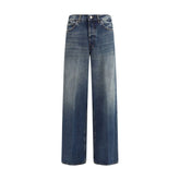 Haikure Blue Cotton Relaxed Fit Jeans