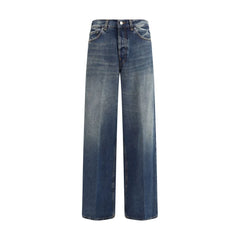Haikure Blue Cotton Relaxed Fit Jeans