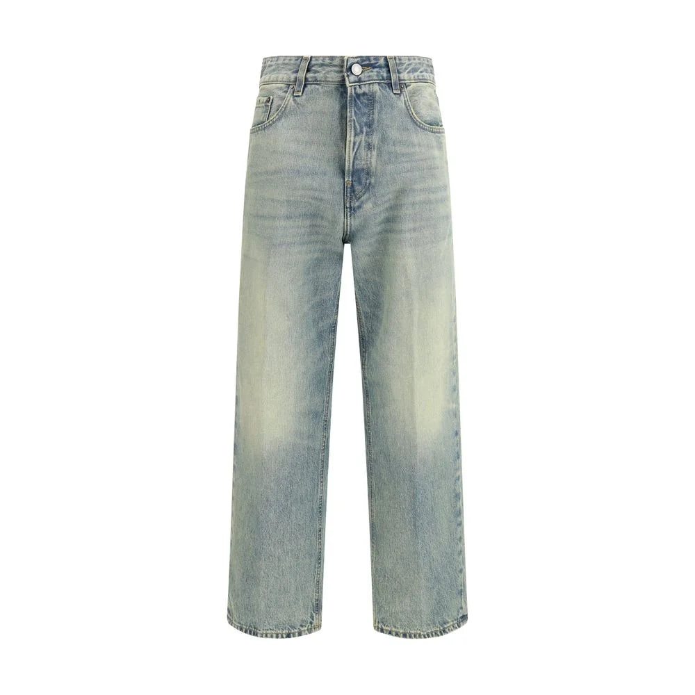 Haikure Blue Cotton Straight-Leg Jeans