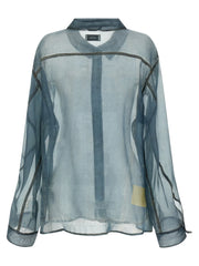 Haikure Blue Silk Blouse