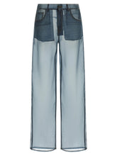 Haikure Blue Silk Casual Pants