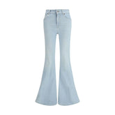 Haikure Light Blue Cotton Flared Jeans