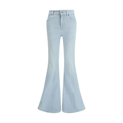 Haikure Light Blue Cotton Flared Jeans