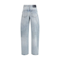 Haikure Light Blue Cotton Relaxed Fit Jeans