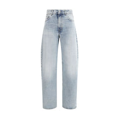 Haikure Light Blue Cotton Relaxed Fit Jeans
