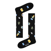 Happy Socks Black Cotton Sock - 36-40