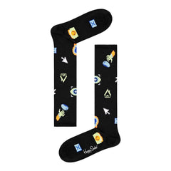 Happy Socks Black Cotton Sock - 36-40