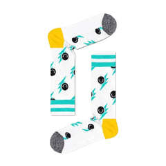 Happy Socks White Cotton Sock - 36-40
