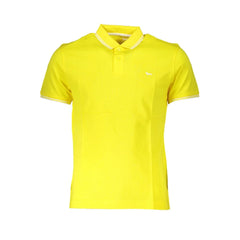 Harmont & Blaine Elegant Yellow Cotton Polo with Contrast Details - Polos
