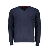 Harmont & Blaine V-Neck Embroidered Blue Sweater - Sweaters