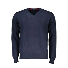 Harmont & Blaine V-Neck Embroidered Blue Sweater - Sweaters