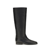 Herbert Levine Black Calf Leather Bos Taurus Ankle Boots