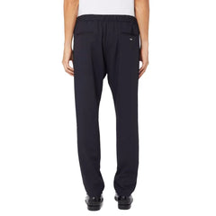 Herno Pantaloni casual din lână virgin albastră - XXL