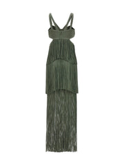 Hervé Léger Bicolor Rayon Long Dress - XS