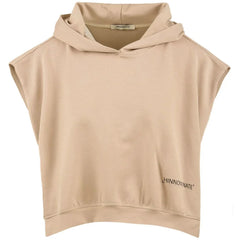 Hinnominate Beige Cotton Women Sleeveless Hoodie - Hoodies