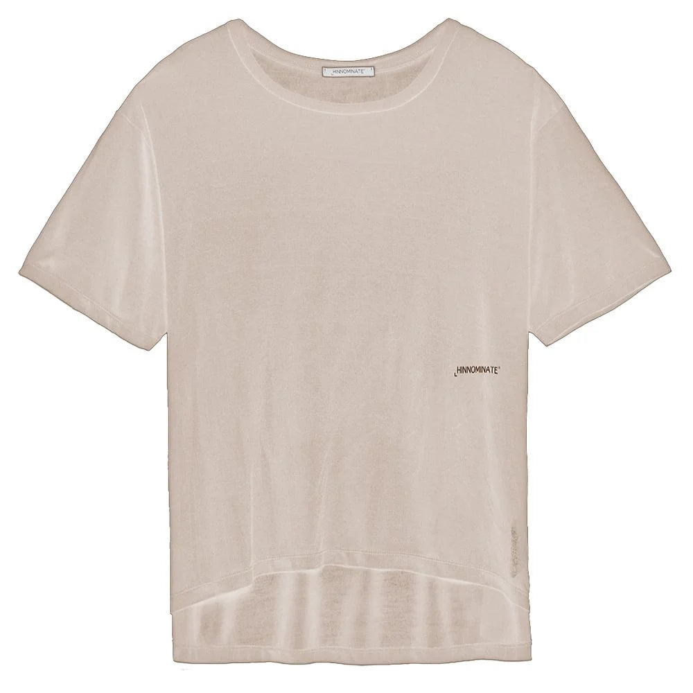 Hinnominate Beige Modal Women T-Shirt - T-Shirts