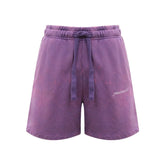 Hinnominate Purple Cotton Short - M - Jogger Shorts