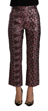 House of Holland Multicolor Floral Jacquard Flared Cropped Pants - IT42|M - Trousers