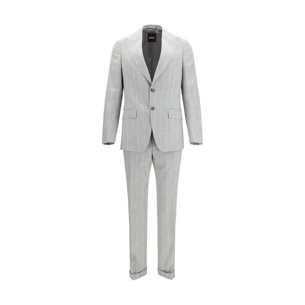Hugo Boss Black Gray Cotton Two-Piece Suit