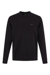 Hugo Boss Elegant Black Cotton Round Neck Sweatshirt - Sweatshirts