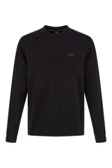 Hugo Boss Elegant Black Cotton Round Neck Sweatshirt - Sweatshirts