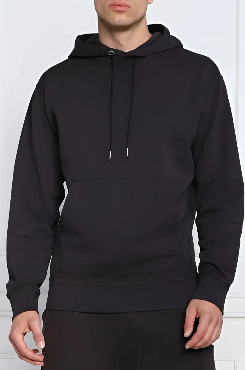 Hugo Boss Elegant Dark Blue Cotton Hooded Sweatshirt - Hoodies