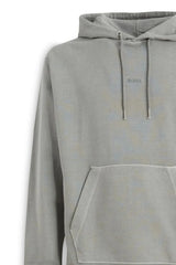 Hugo Boss Elegant Grey Cotton Hooded Sweatshirt - Hoodies