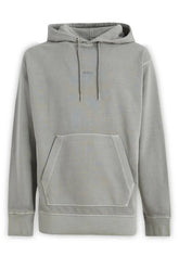 Hugo Boss Elegant Grey Cotton Hooded Sweatshirt - Hoodies