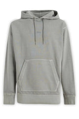 Hugo Boss Elegant Grey Cotton Hooded Sweatshirt - Hoodies