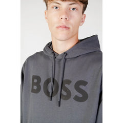 Hugo Boss Gray Cotton Hoody - IT44 | S