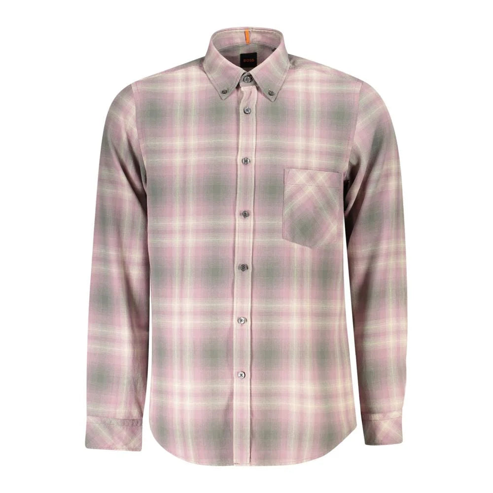 Hugo Boss Pink Cotton Men Shirt - Shirts