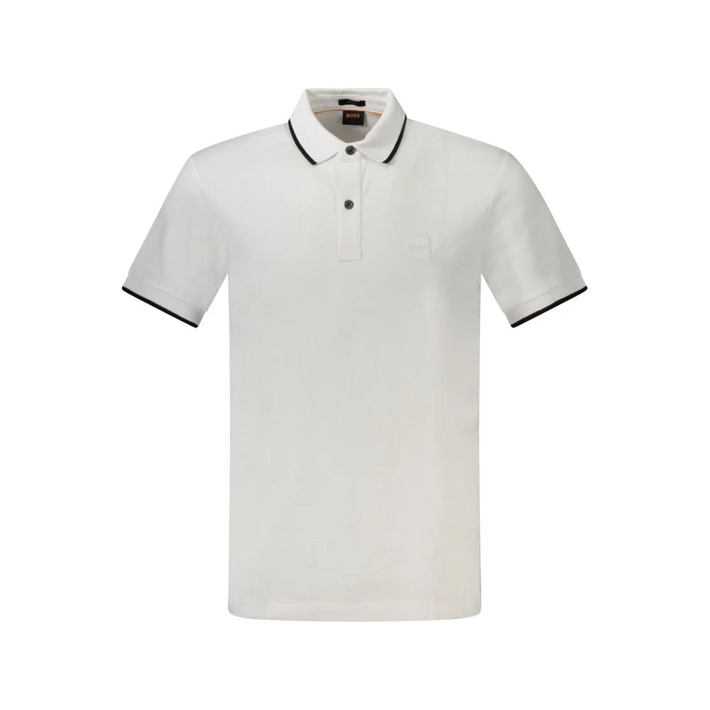 Hugo Boss White Cotton Polo Shirt - Polos