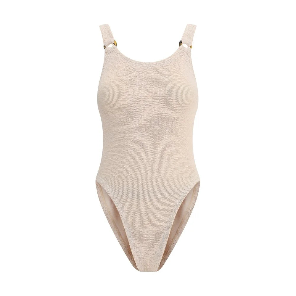 Hunza G Beige Polyamide One-Piece Swimsuit - One Size