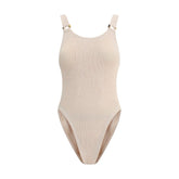 Hunza G Beige Polyamide One-Piece Swimsuit - One Size