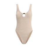 Hunza G Beige Polyamide One-Piece Swimsuit - One Size