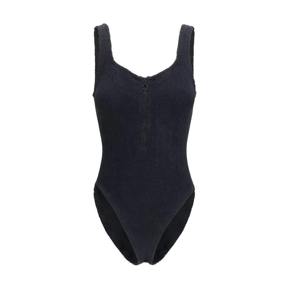 Hunza G Black Polyamide One-Piece Swimsuit - One Size