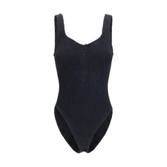 Hunza G Black Polyamide One-Piece Swimsuit - One Size