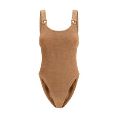 Hunza G Brown Polyamide One-Piece Swimsuit - One Size