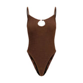 Hunza G Brown Polyamide One-Piece Swimsuit - One Size