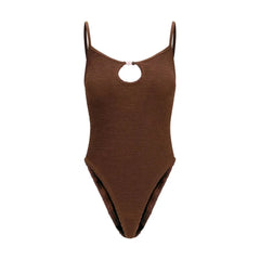 Hunza G Brown Polyamide One-Piece Swimsuit - One Size