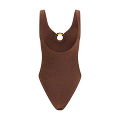 Hunza G Brown Polyamide One-Piece Swimsuit - One Size